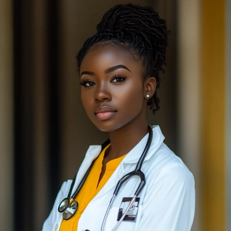 Female doctors of color in white coats at B-MED